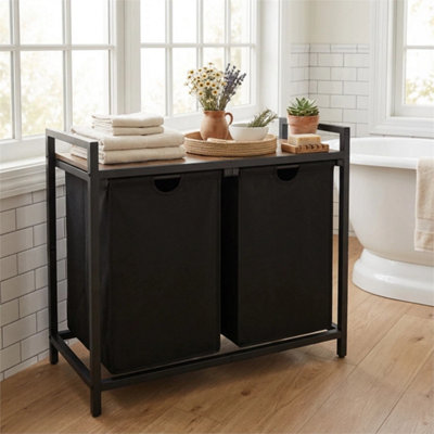 2 Pull-Out Removable Sorter Laundry Hamper Clothes Basket Bags from B&Q