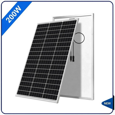 200W 12V Monocrystalline Solar PanelOff-Grid Power For Rv & Boat from B&Q