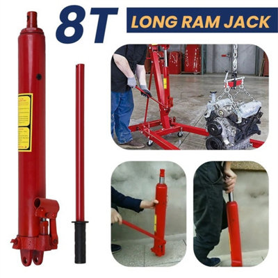 Crane Hydraulic Cylinder 8T Ram Engine Lift Hoist Pump Jack Workshop from B&Q