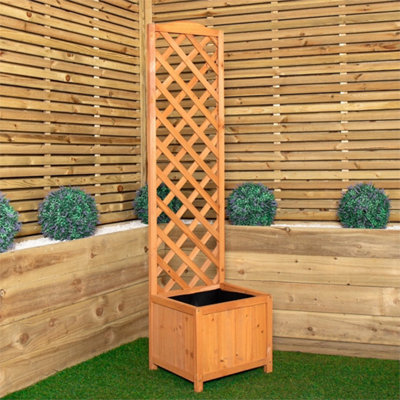 1.6M Wooden Trellis With Garden Raised Bed from B&Q