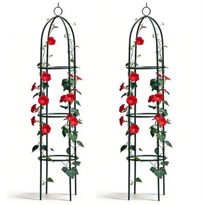 2Pcs 1.9M Metal Garden Obelisk Trellis Climbing Plant Support Frame from B&Q