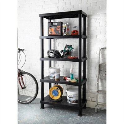  - 5 Tier Plastic Storage Shelving Unit For Home Garage Shed