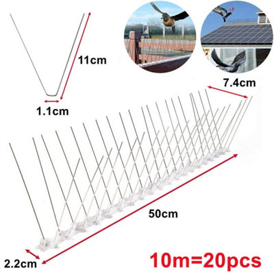 10M Stainless Steel Bird Fence Spikes Pigeon Cat Squirrel Deterrent from B&Q
