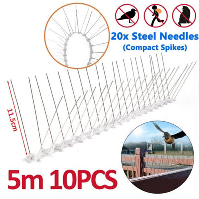5M Stainless Steel Bird Fence Spikes Pigeon Cat Squirrel Deterrent from B&Q