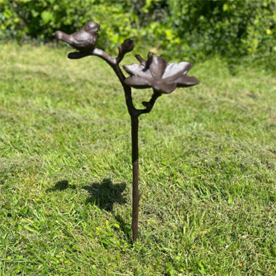 Cast Iron Ornamental Bird Feeder Stake Garden Decor from B&Q