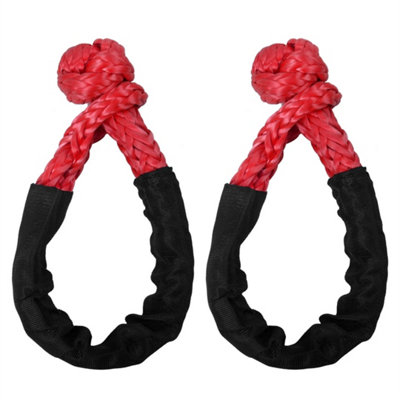2Pcs Soft Shackle Tow Winch Rope Straps 17000Kg Recovery Rope from B&Q