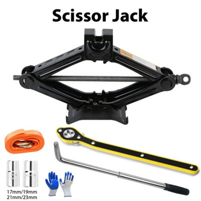 2.5 Ton Scissor Jack SetCar Emergency Kit With Hand Crank & Lug Wrench