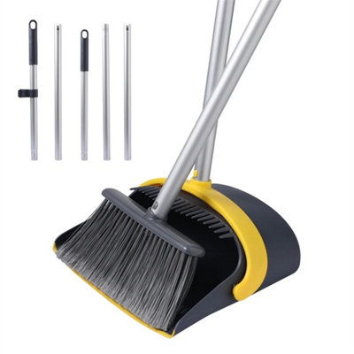Strong Long Handled Dustpan And Brush Set Soft Bristles Broom Dust Pan from B&Q