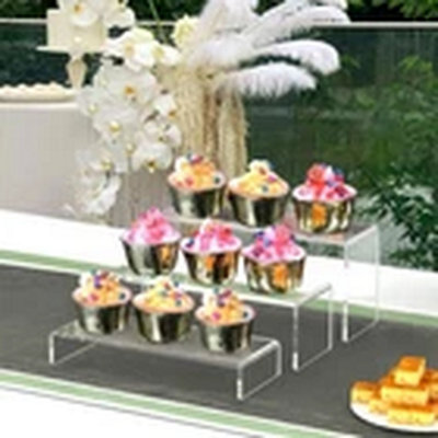 5Pcs Clear Acrylic Display Shelves Perspex Risers from B&Q
