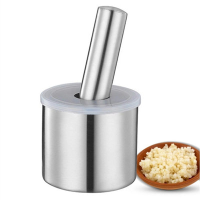 10Cm Steel Garlic Mortar And Pestle Manual Crusher Grinder For Herbs from B&Q
