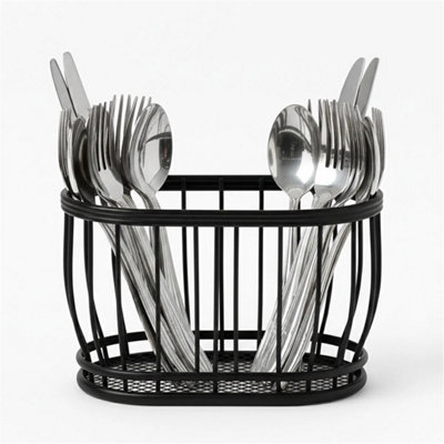 Oval Stainless Steel Cutlery Holder Caddy With Drainage Base from B&Q