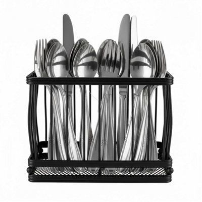 Rectangle Stainless Steel Cutlery Holder Caddy With Drainage Base from B&Q