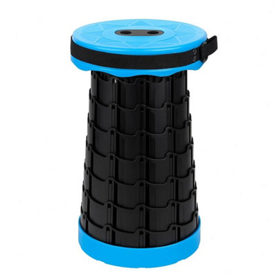  - Blue Telescopic Folding Camping Stool Height Adjustable
