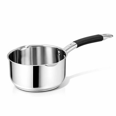 18Cm Stainless Steel Milk Pan With Pouring Lips Induction Compatible from B&Q