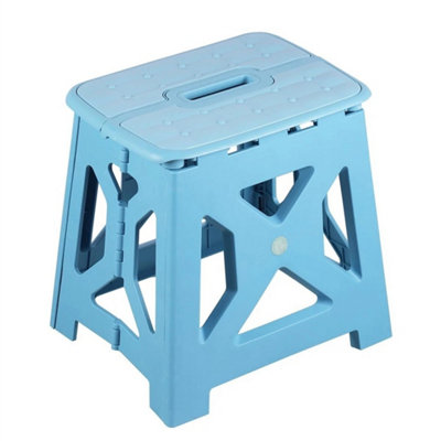 Folding Stool Blue 33Cm Portable Lightweight Camping Chair from B&Q