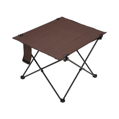  - Folding Camping Table Oxford Cloth Side Table With Carry Bag For Picnic Fishing Brown