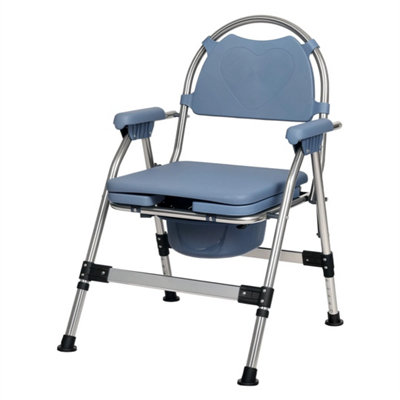 Folding Adjustable Commode Chair Bedside Toilet Shower Chair For Bedroom from B&Q