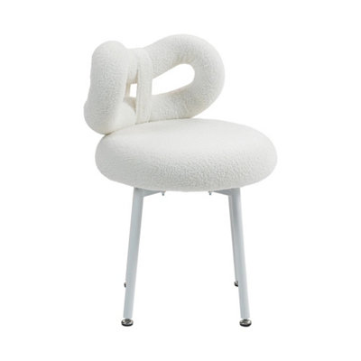  - Boucle Upholstered Vanity Stool