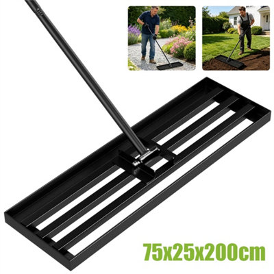 Lawn Leveller Sand Soil Leveling Rake Grass Adjustable Handle Duty from B&Q