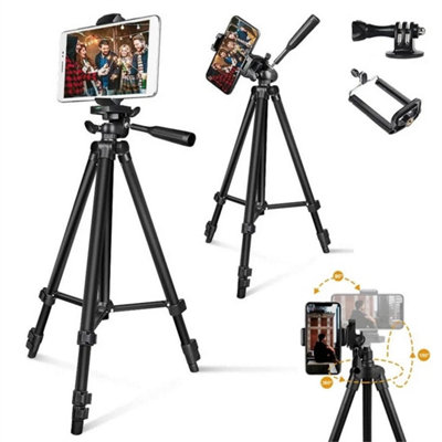 2 Set Aluminium Tripod Telescopic Camera Dslr Stand With Phone Holder from B&Q