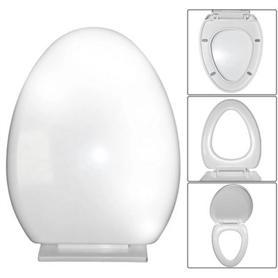 Toilet Seat Soft Close Bathroom Oval Shape Wc Seats Anti Slam from B&Q