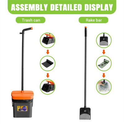 116Cm Long Handle Pet Poop Scoop Tray & Rake Cleaning Set from B&Q