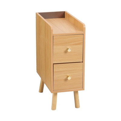  - 2 Drawers Wooden Bedside Cabinet