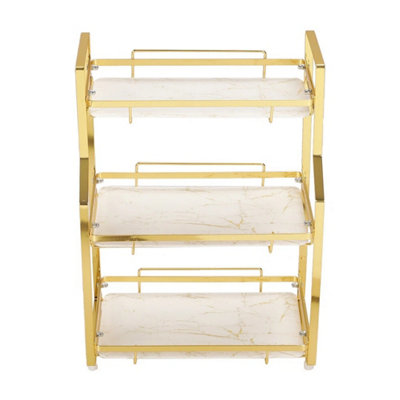  - 3-Tier Metal & Plastic Vanity Tray Rack