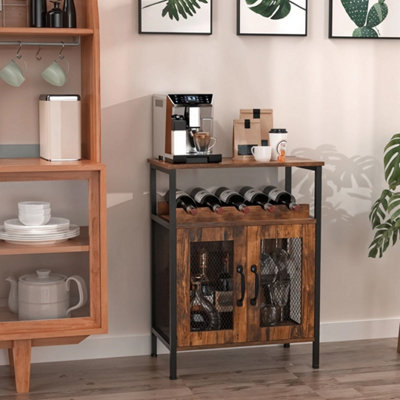  - Vintage Wine Cabinet W/ Glass Holder & Wine Rack