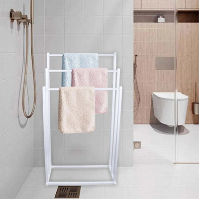 3 Tier Metal Towel Rail Rack Stand Bathroom Storage from B&Q