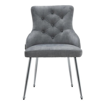  - Velvet High Back Dining Chair W/ Metal Legs