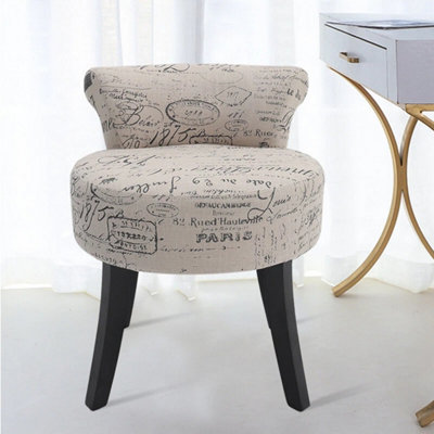  - Vanity Stool With Low Back & Upholstered Seat