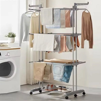 4 Tier Foldable Clothes Airer Rack Indoor Outdoor from B&Q