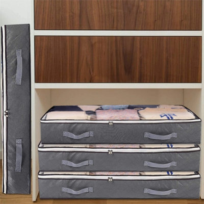 2X Large Underbed Storage Bag Zipped Fabric Organizer from B&Q