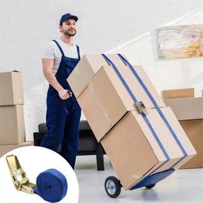 4 X 5M Ratchet Tie Down Straps 25mm 1500Kg Blue from B&Q