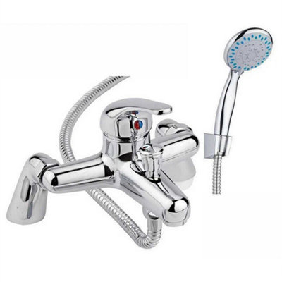  - Luxury Chrome Bathroom Sink Bath Filler Mixer Tap With Handheld Shower
