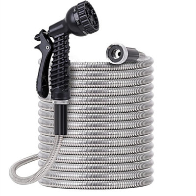 75Ft Heavy Duty Expandable Garden Metal Water Hose With Spray Gun from B&Q