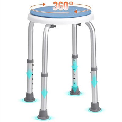 Rotating Shower Chair Bath Seat Height Adjustable 300Lb For Elderly from B&Q