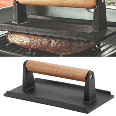  - 2X Steak Weight Cast Iron Heavy Duty Burger Press Bacon Press Grill Bbq