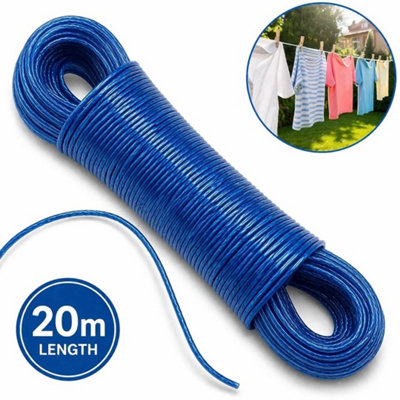  - Washing Line Rope Heavy Duty Clothes Steel Core Strong Wire Laundry Dryer 20M