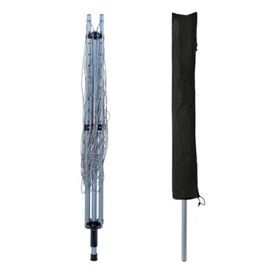  - Black Large Heavy Duty Rotary Washing Line Cover Clothes Airer Garden Parasol