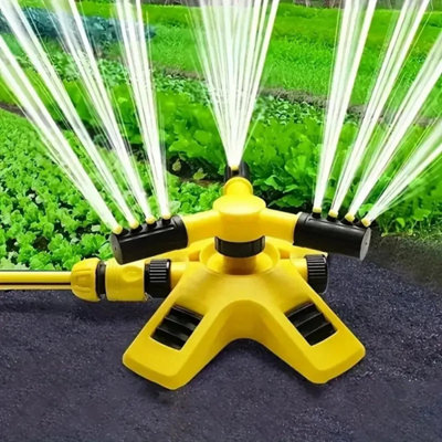  - Rotating Garden Sprinkler Automatic Lawn Water Irrigation 3 Arm Spray Hose