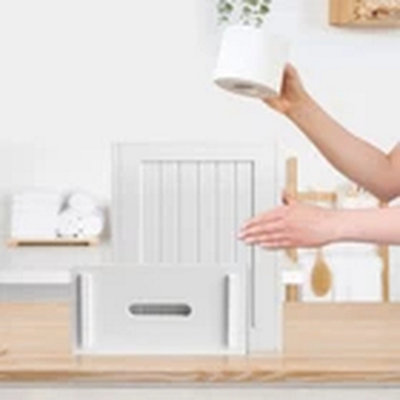 Bathroom Storage Cabinet Slimline Toilet Roll Paper Holder Box from B&Q