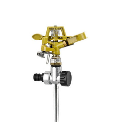  - Water Sprinkler Garden Lawn Impulse Metal Spike Grass Hose Rotating 360 Degree