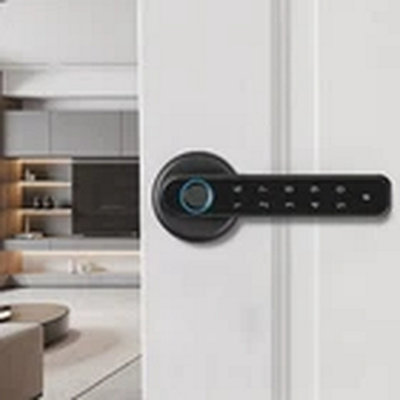 Fingerprint Biometric Smart Door Lock With Handle from B&Q
