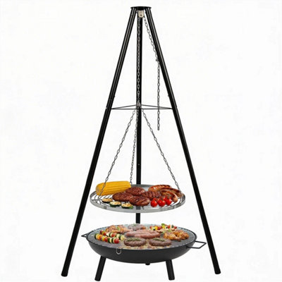 Tripod Outdoor Fire Pit Bbq Bowl Round Garden Patio Barbecue Grill from B&Q