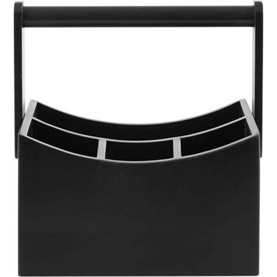 Black 4 Compartments Bamboo Kitchen Cutlery Utensil Rack Divider from B&Q