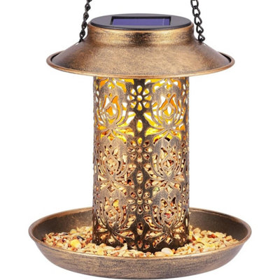  - Solar Bird Feeders Outdoors Hanging Wild Bird Feeder Lantern Light Garden Decor