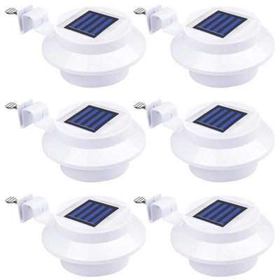  - 6X Led Solar Powered Gutter Lights Outdoor Garden Security Door Fence Wall Lamp
