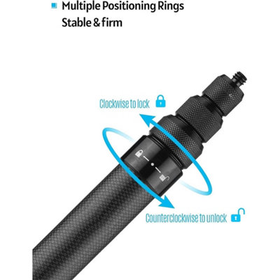 Carbon Fiber 3M Selfie Stick Extension Telescopic Tripod Pole For Insta360 One X from B&Q